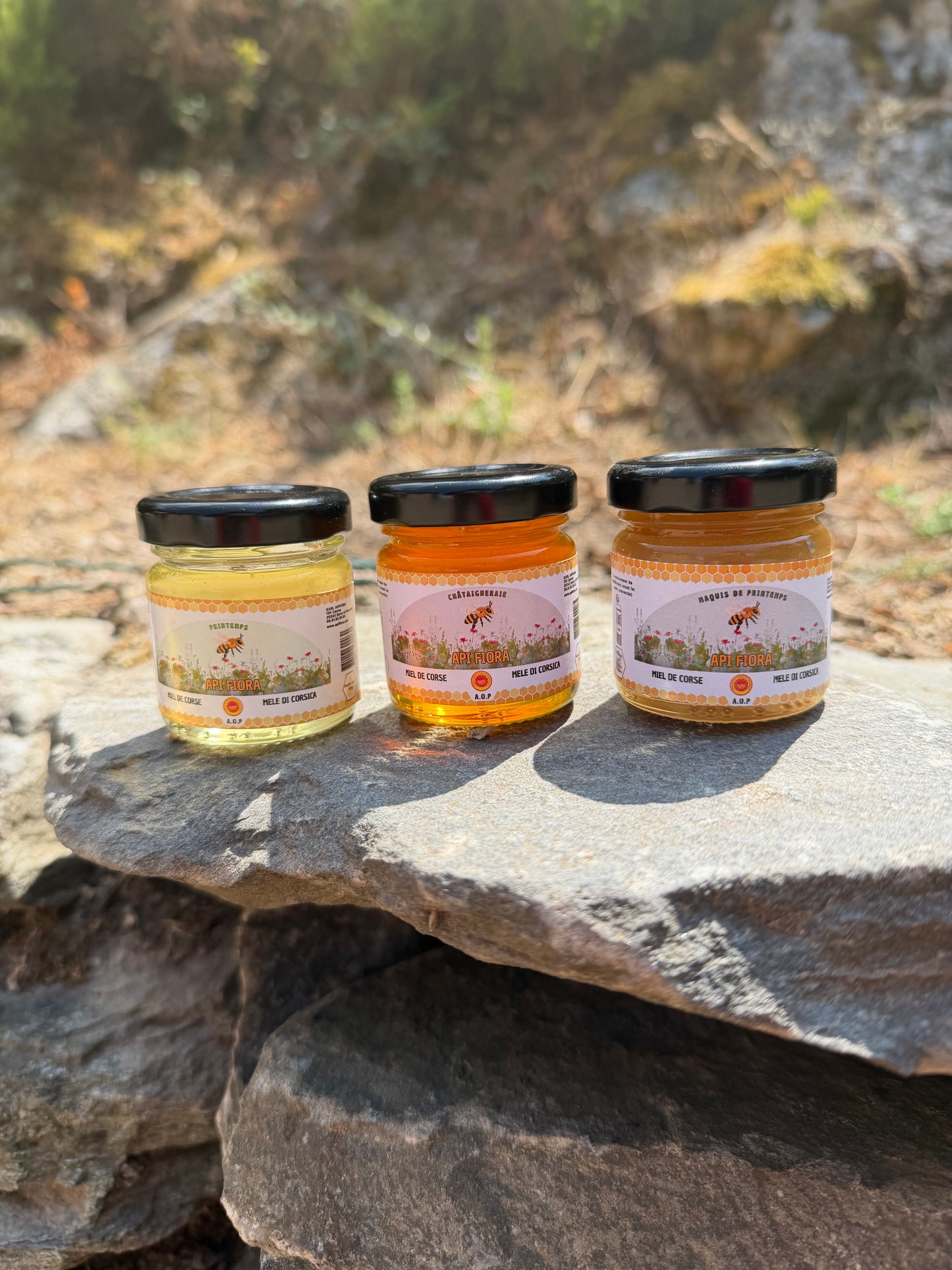 Trilogie de miels: Printemps, Maquis de printemps et Châtaigneraie en AOP | 150g